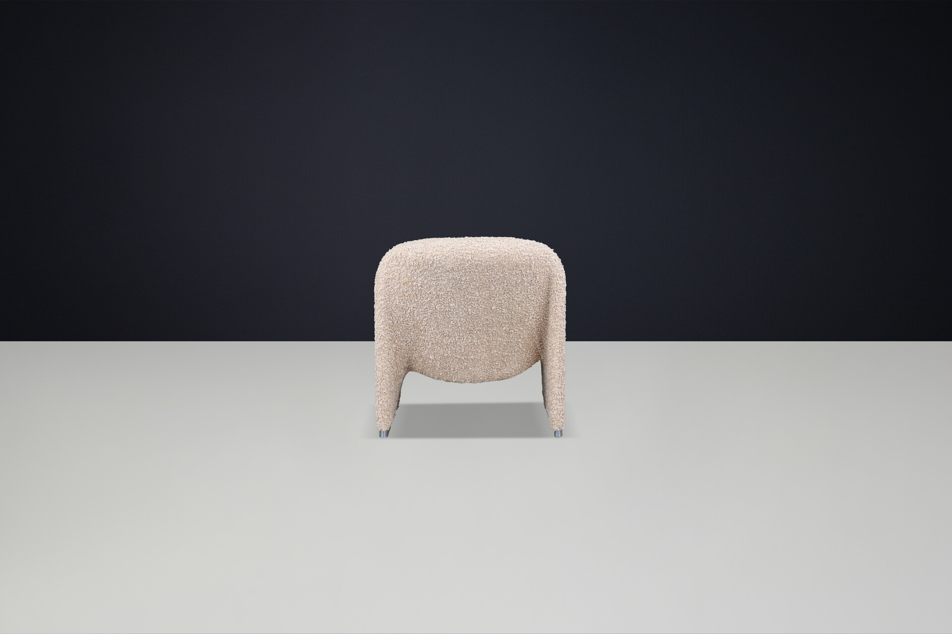 Mid century modern Giancarlo Piretti “Alky” Lounge Chair in Teddy Upholstery, Italy, 1970s Late-20th century