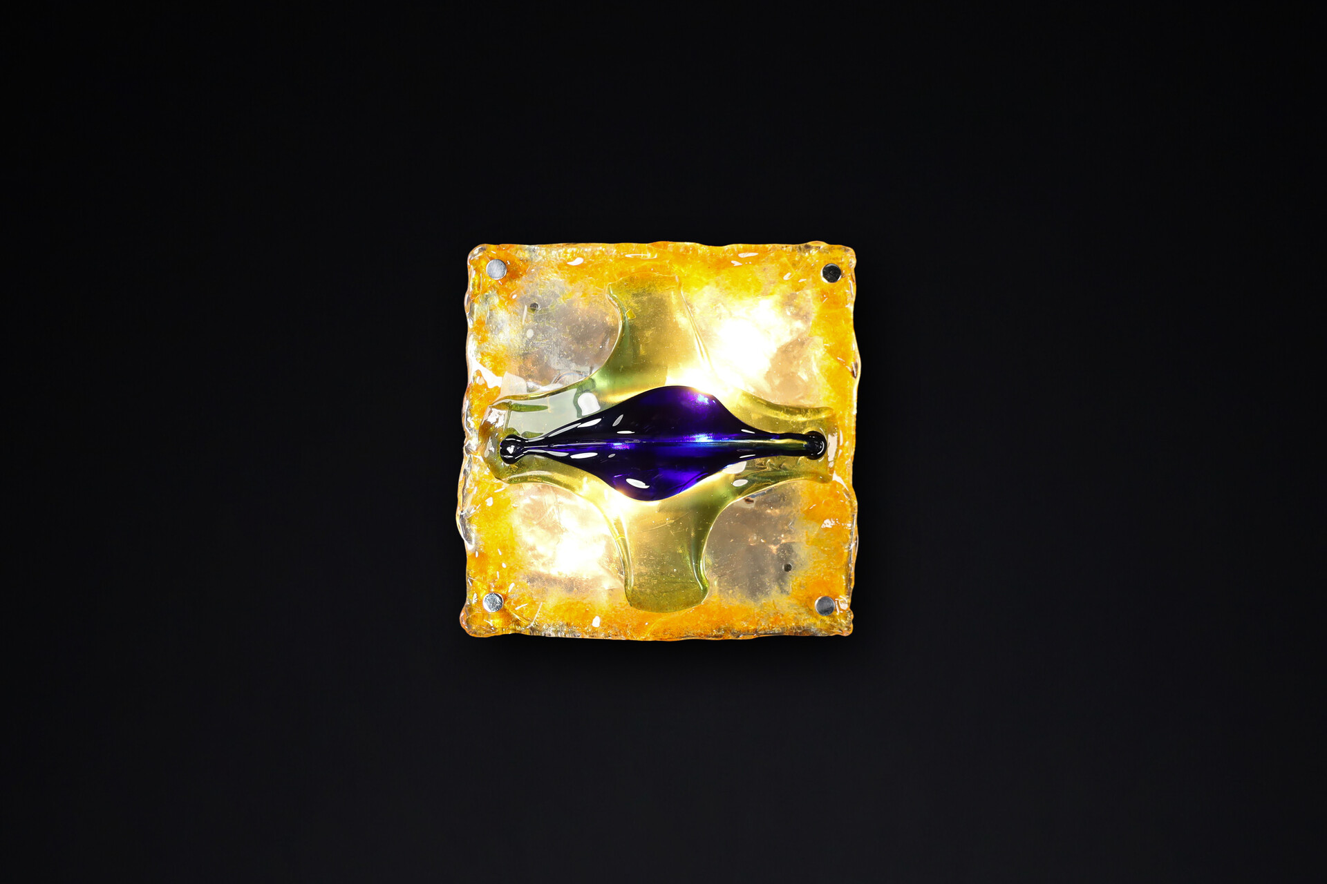 Mid century modern Glass Art Wall Lights by Tony Zuccheri for Mazzega, Italy 1960s Mid-20th century