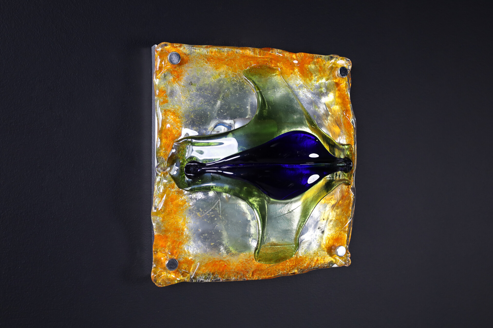 Mid century modern Glass Art Wall Lights by Tony Zuccheri for Mazzega, Italy 1960s Mid-20th century