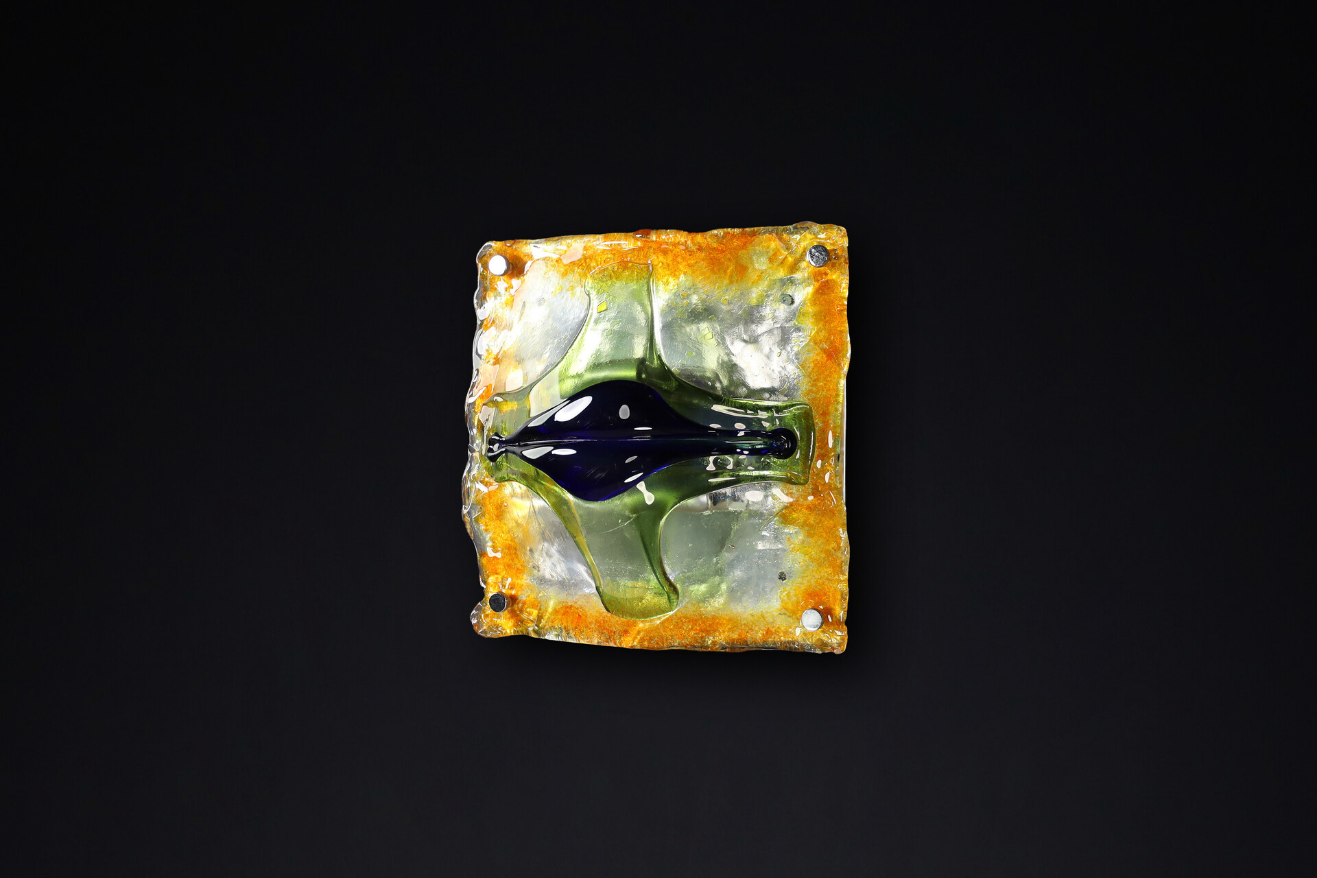 Mid century modern Glass Art Wall Lights by Tony Zuccheri for Mazzega, Italy 1960s Mid-20th century