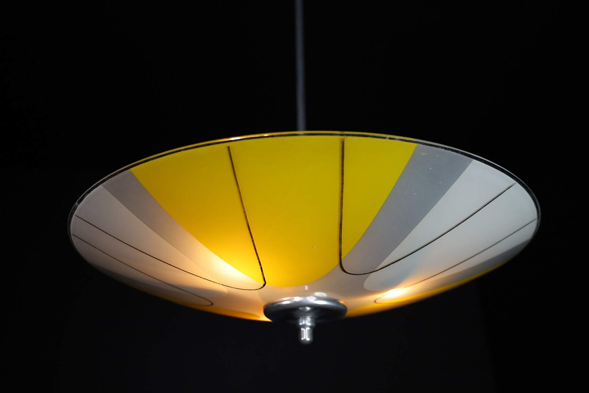 Mid century modern Glass Hanging Pendant Lamp Brussels World Expo 1958 Mid-20th century