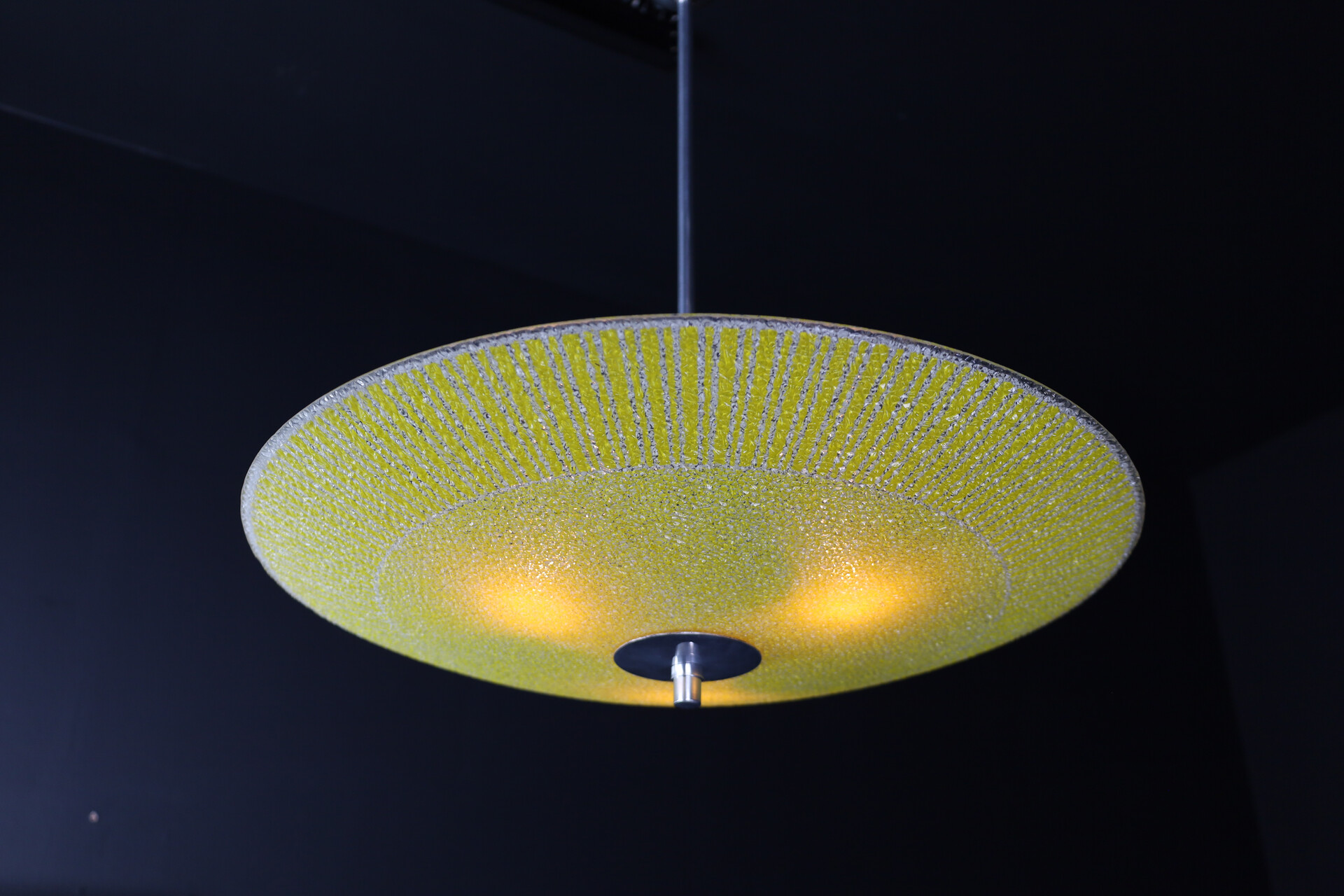 Mid century modern Glass Hanging Pendant Lamp Brussels World Expo 1958  
