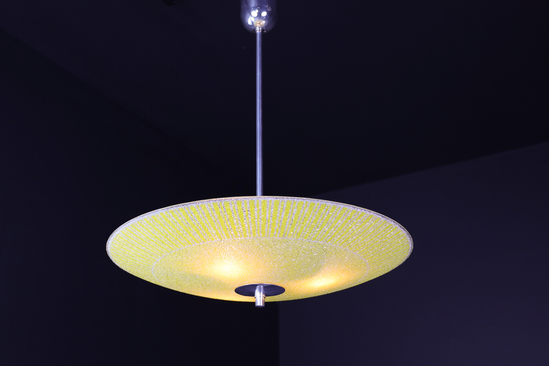 Mid century modern Glass Hanging Pendant Lamp Brussels World Expo 1958  