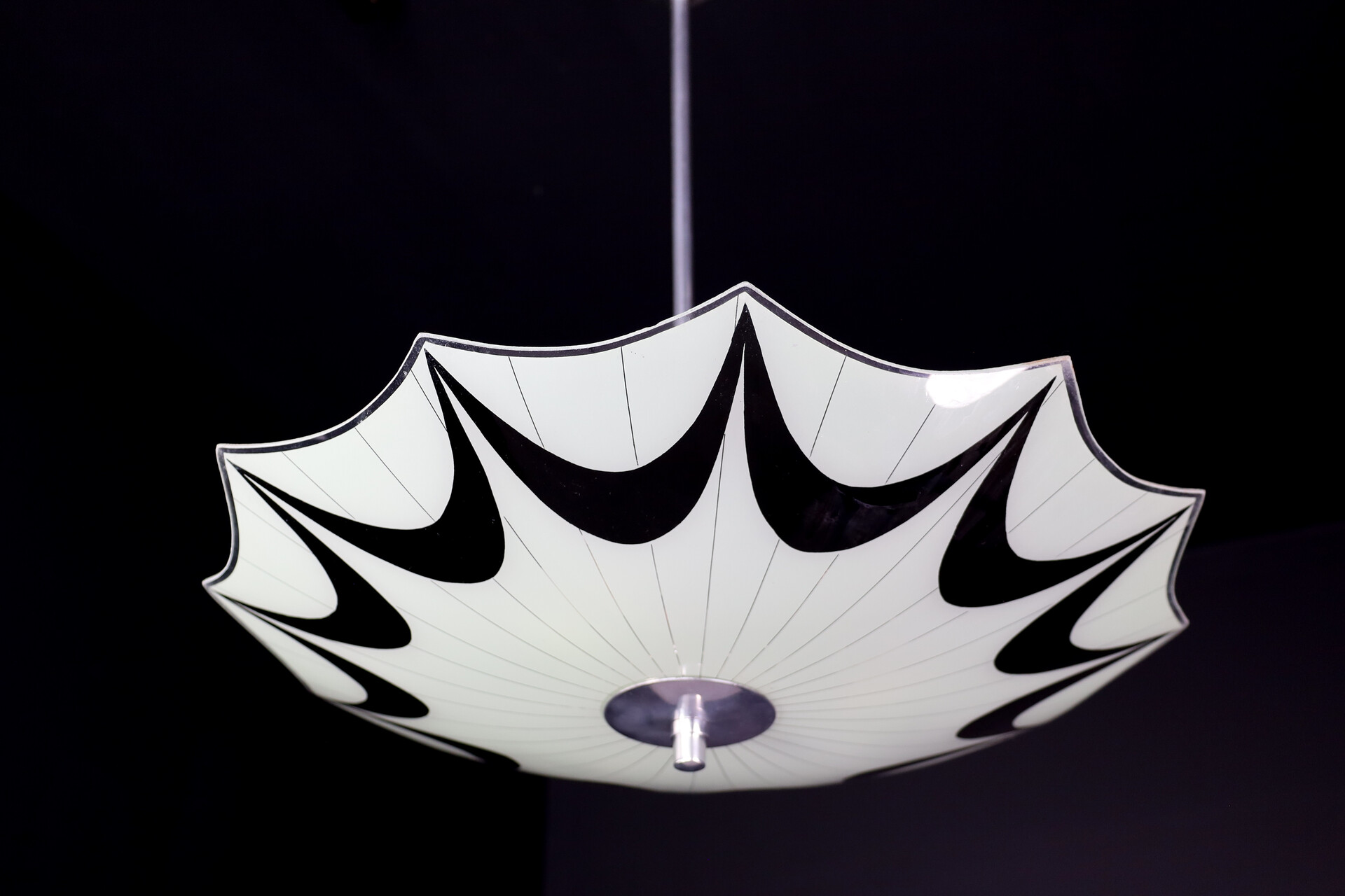 Mid century modern Glass Hanging Pendant Lamp Brussels World Expo 1958 