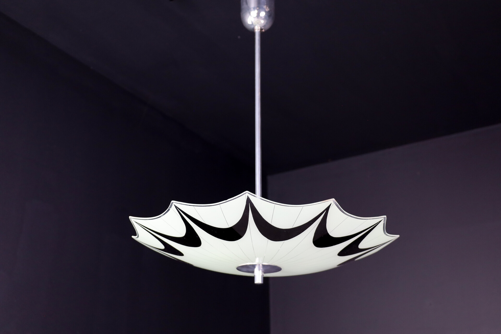 Mid century modern Glass Hanging Pendant Lamp Brussels World Expo 1958 