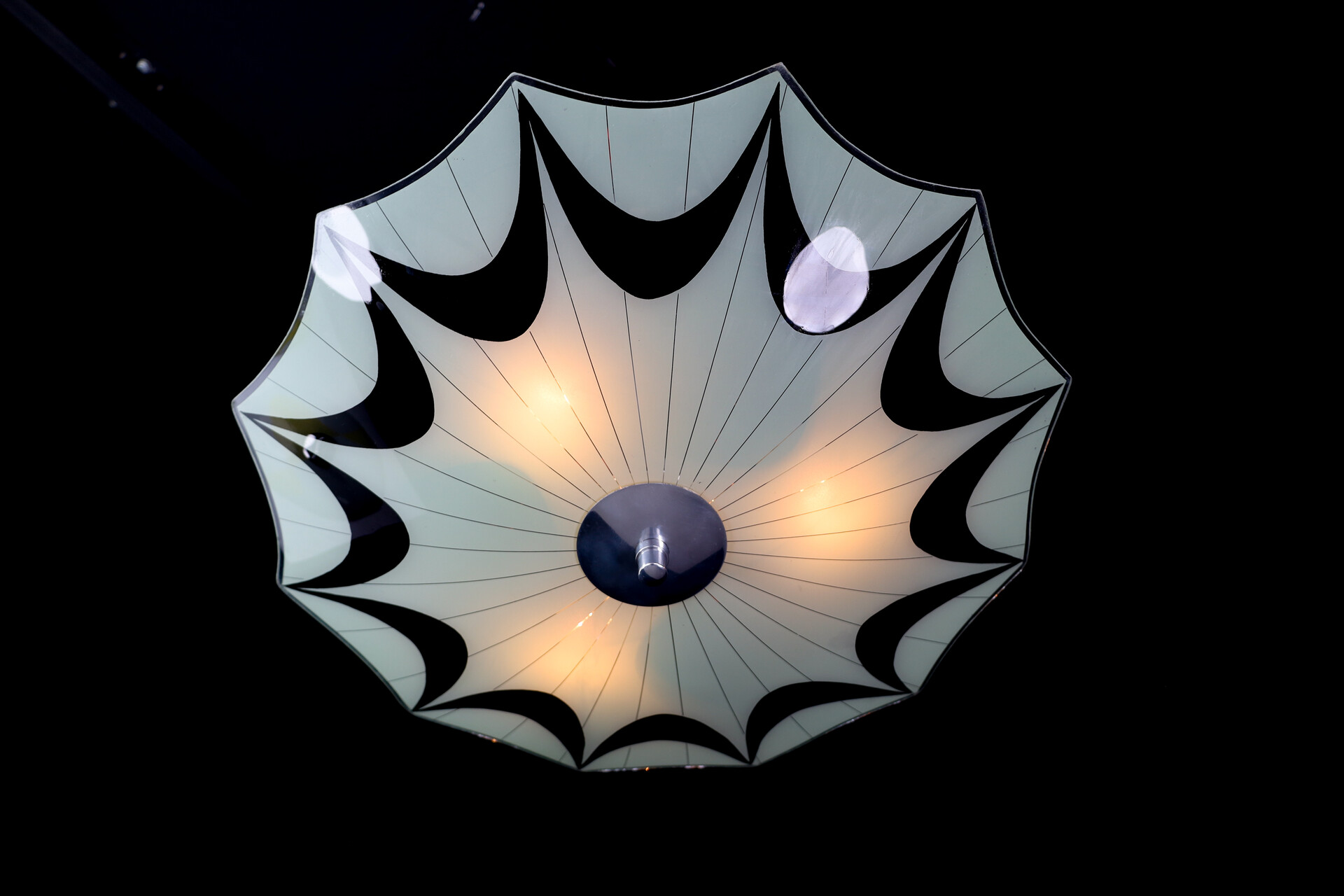 Mid century modern Glass Hanging Pendant Lamp Brussels World Expo 1958 