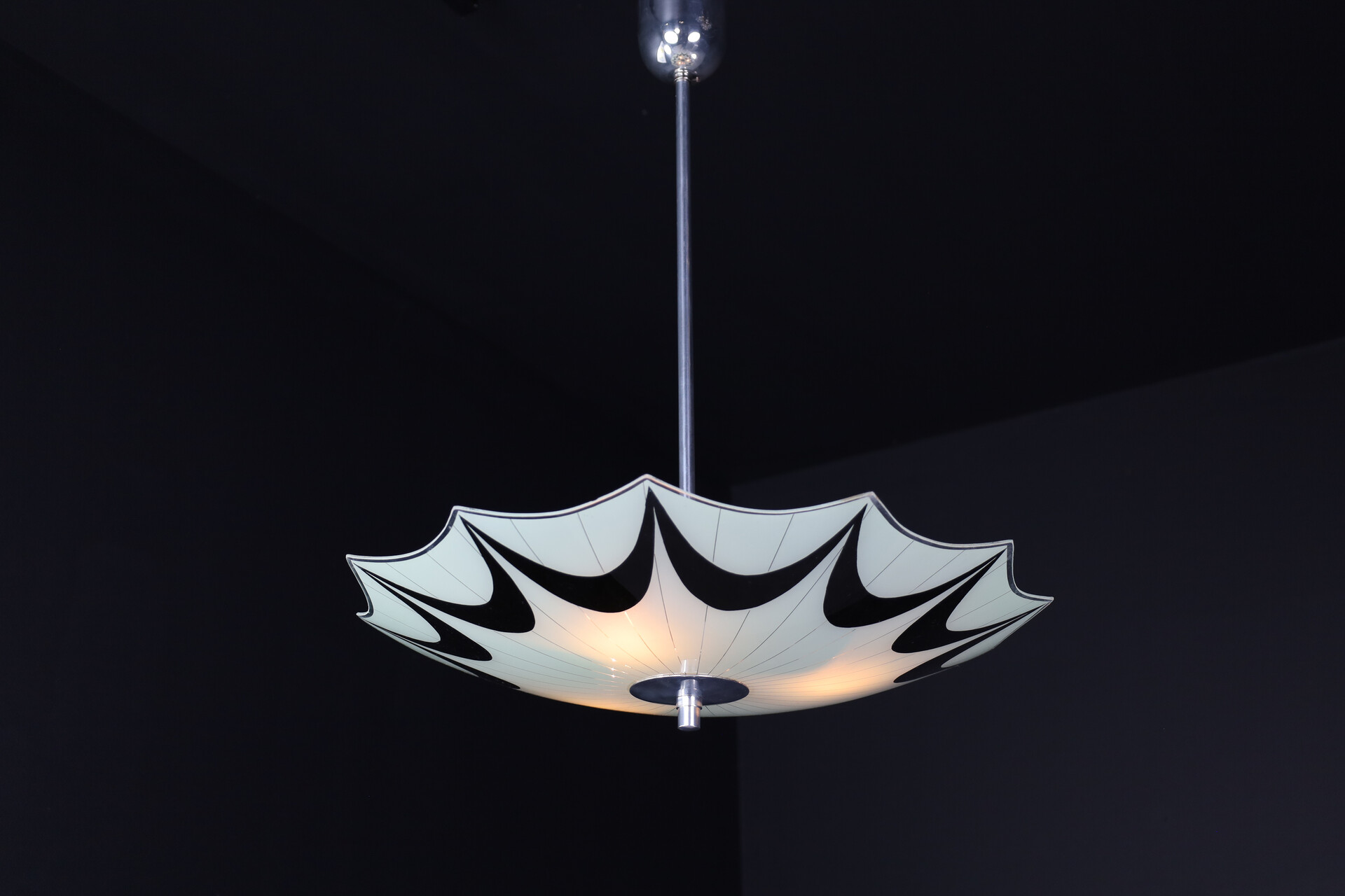Mid century modern Glass Hanging Pendant Lamp Brussels World Expo 1958 