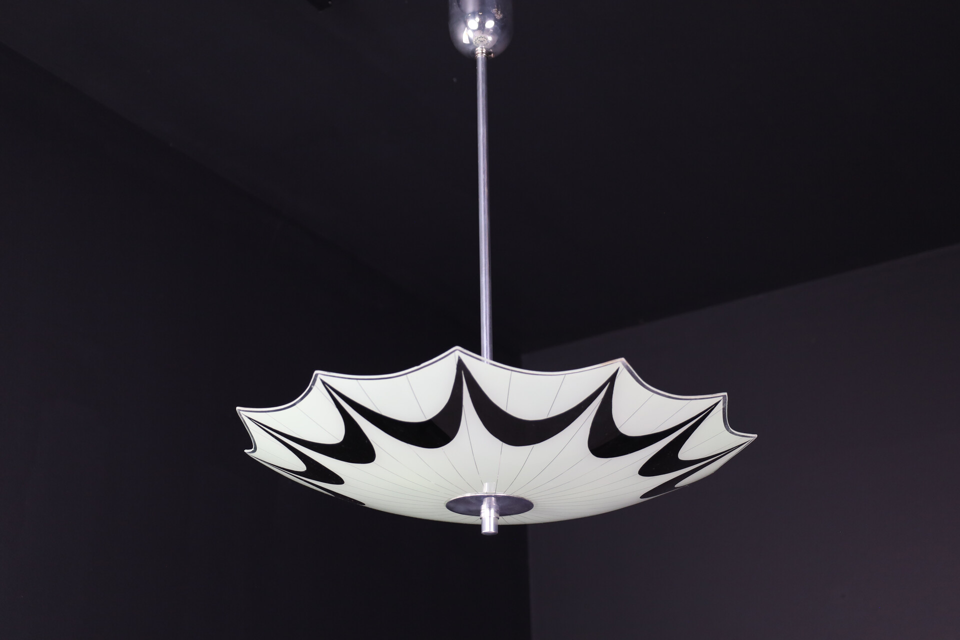 Mid century modern Glass Hanging Pendant Lamp Brussels World Expo 1958 