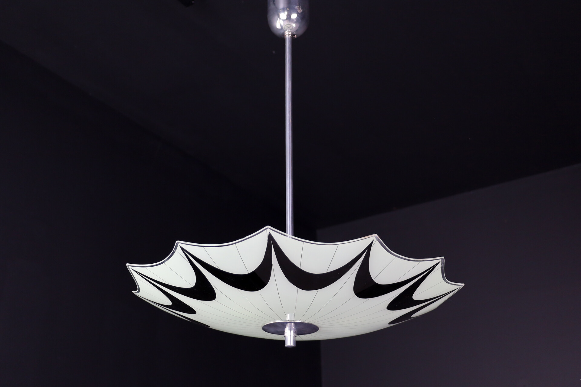 Mid century modern Glass Hanging Pendant Lamp Brussels World Expo 1958 