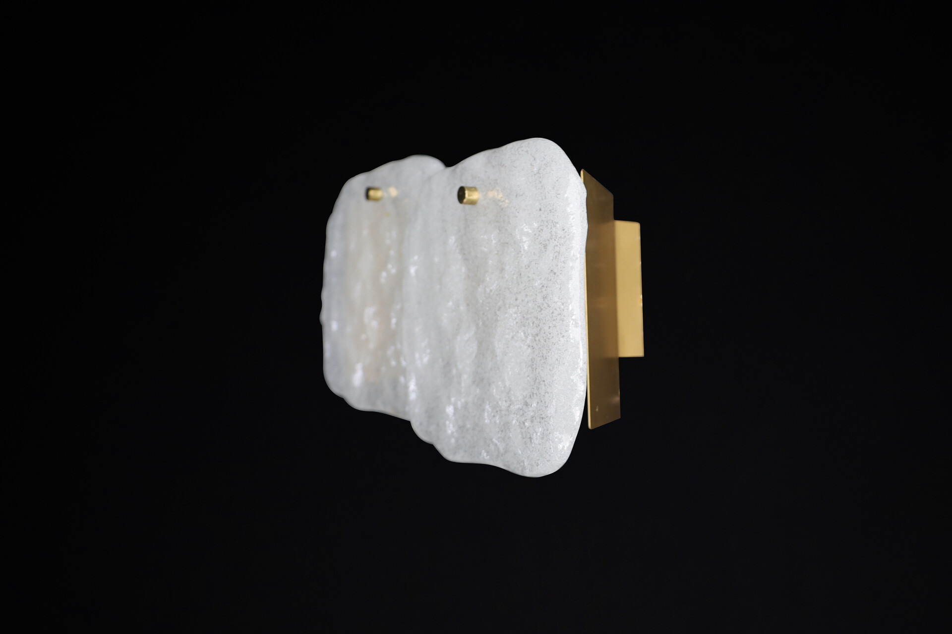 Mid century modern Glass Kalmar Ice Glass Panel Wall Lights sconces, 1960s Mid-20th century