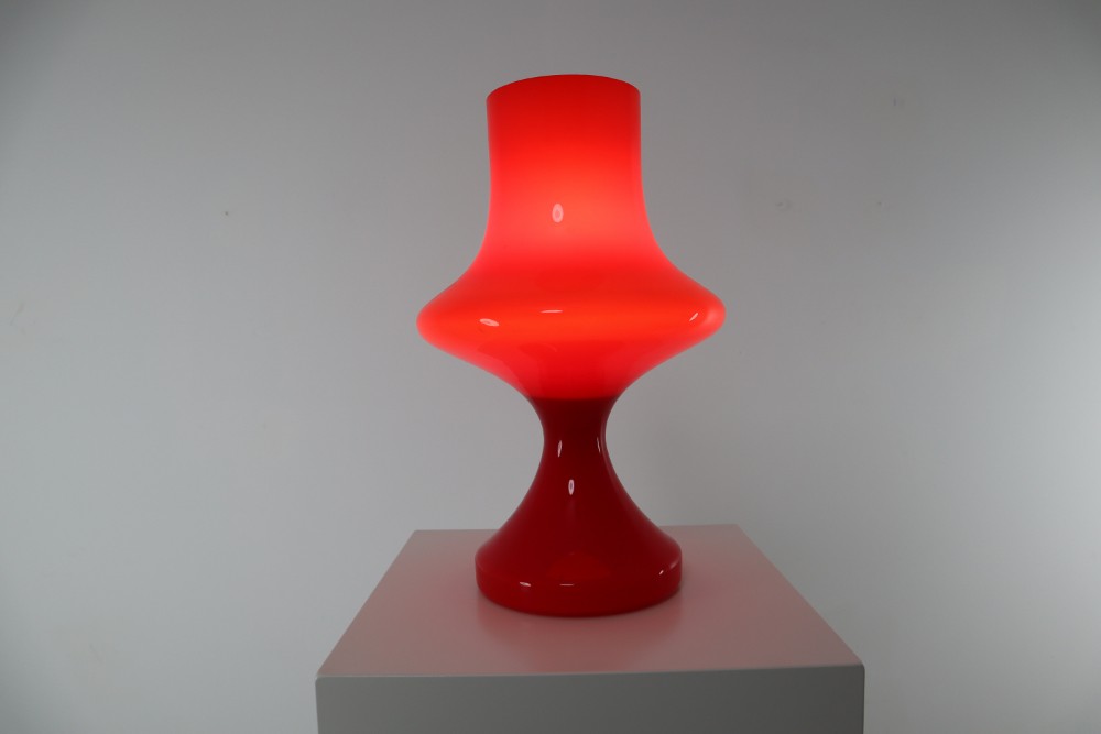 Mid century modern Glass Red Table Lamp Mid-20th century
