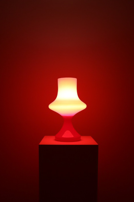 Mid century modern Glass Red Table Lamp Mid-20th century