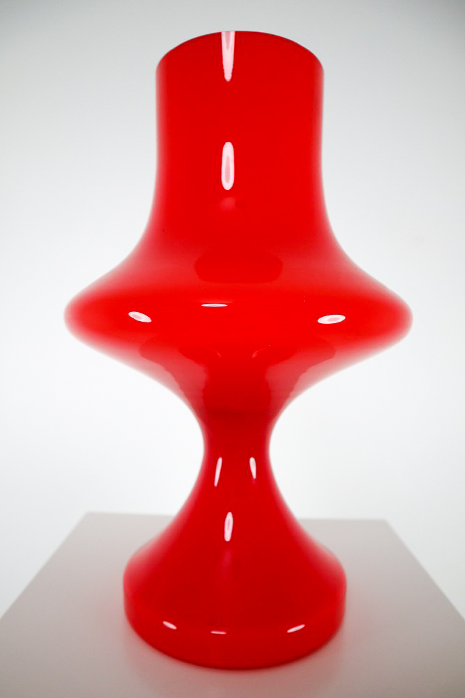 Mid century modern Glass Red Table Lamp Mid-20th century