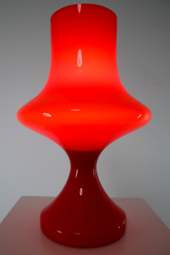 Mid century modern Glass Red Table Lamp Mid-20th century