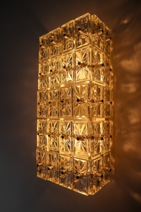 Mid century modern Glass Wall Lights Manufactured in Germany by Kinkeldey 1970s Mid-20th century