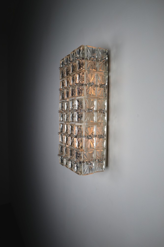 Mid century modern Glass Wall Lights Manufactured in Germany by Kinkeldey 1970s Mid-20th century