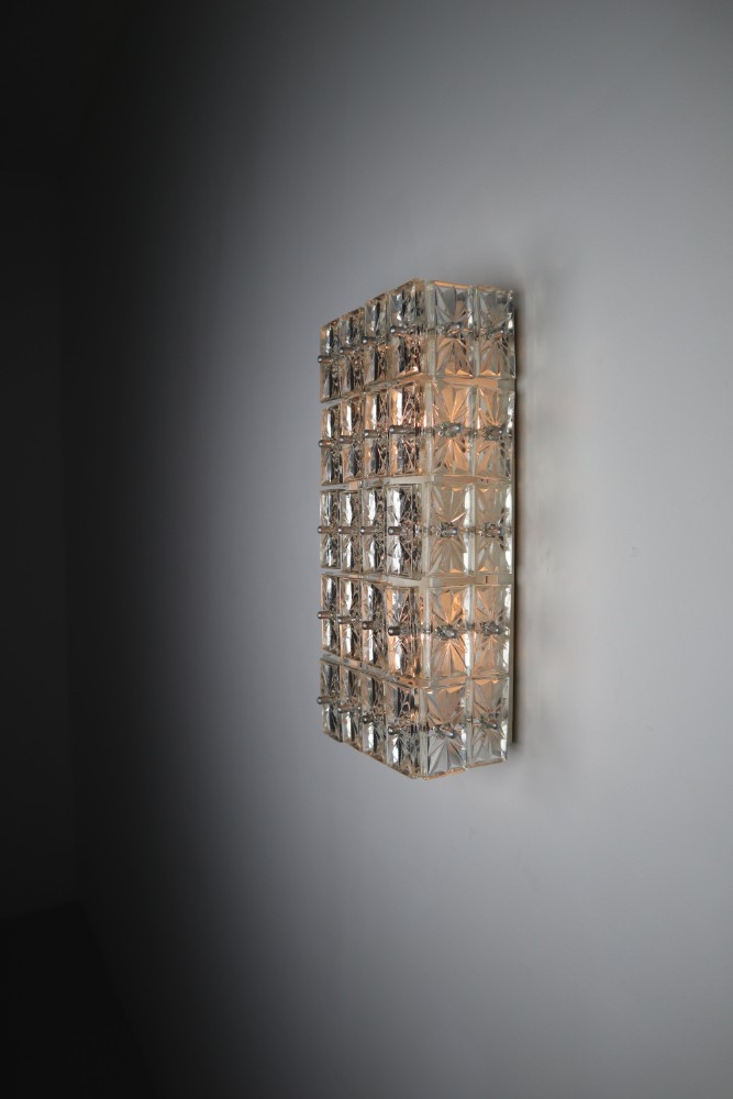 Mid century modern Glass Wall Lights Manufactured in Germany by Kinkeldey 1970s Mid-20th century