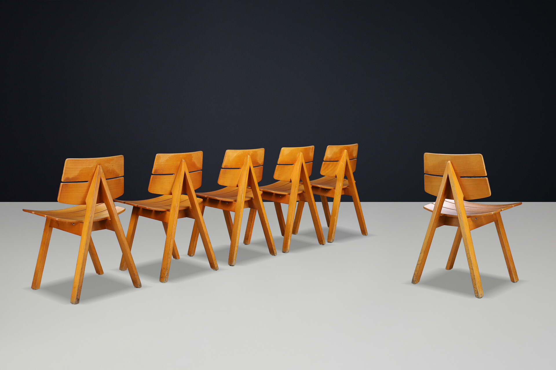 Mid century modern Hans Anliker Mid-Century Dining Chairs for Horgen Glarus, 1962 Mid-20th century