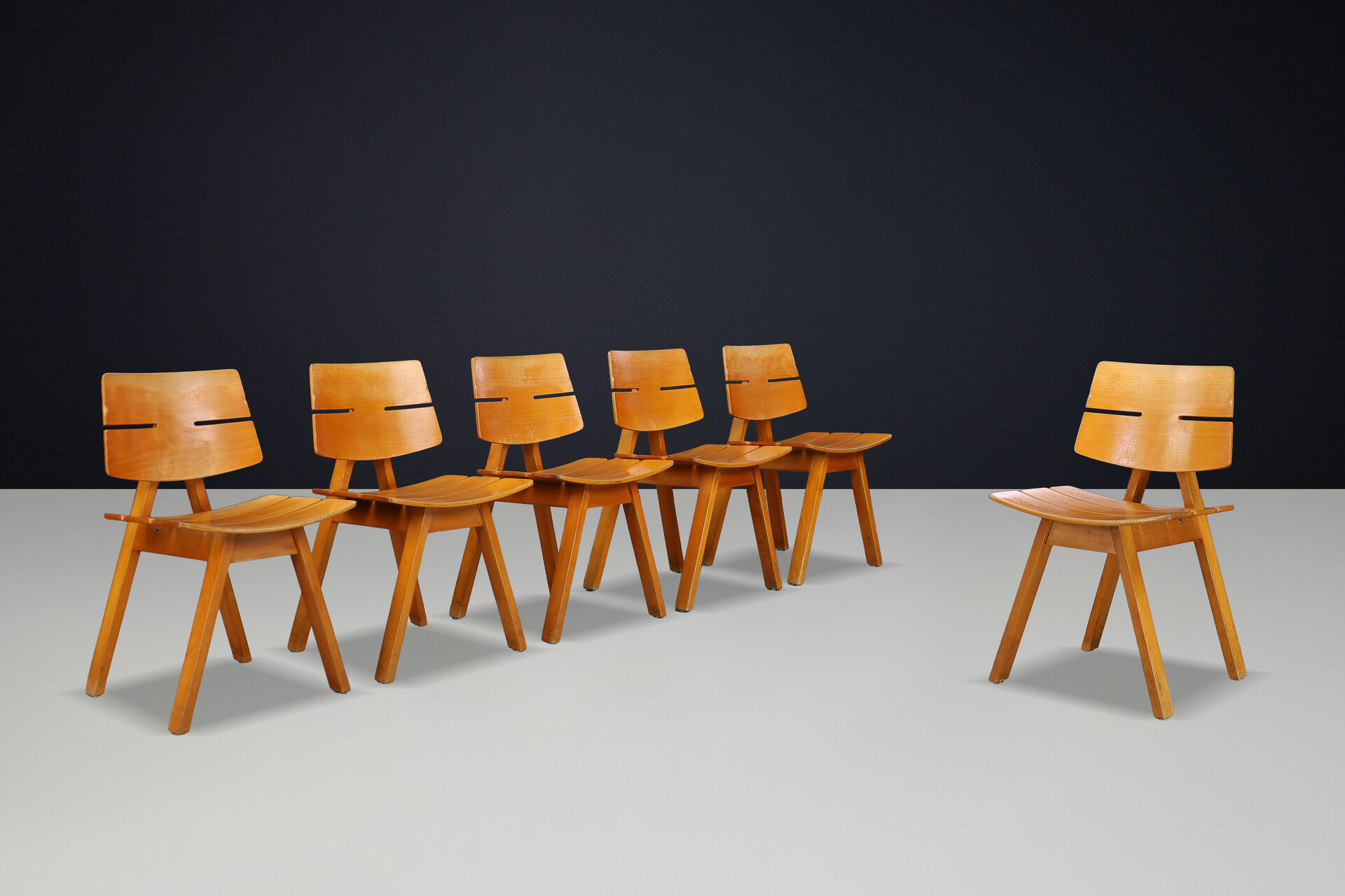 Mid century modern Hans Anliker Mid-Century Dining Chairs for Horgen Glarus, 1962 Mid-20th century
