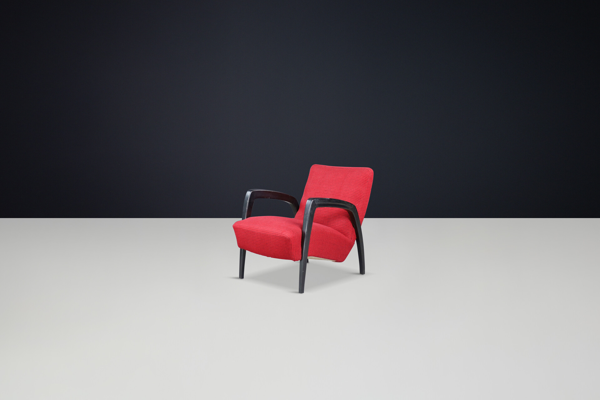 Mid century modern Jan Vanek Easy Chair in Oak Bentwood and upholstery,CZ 1930s Mid-20th century