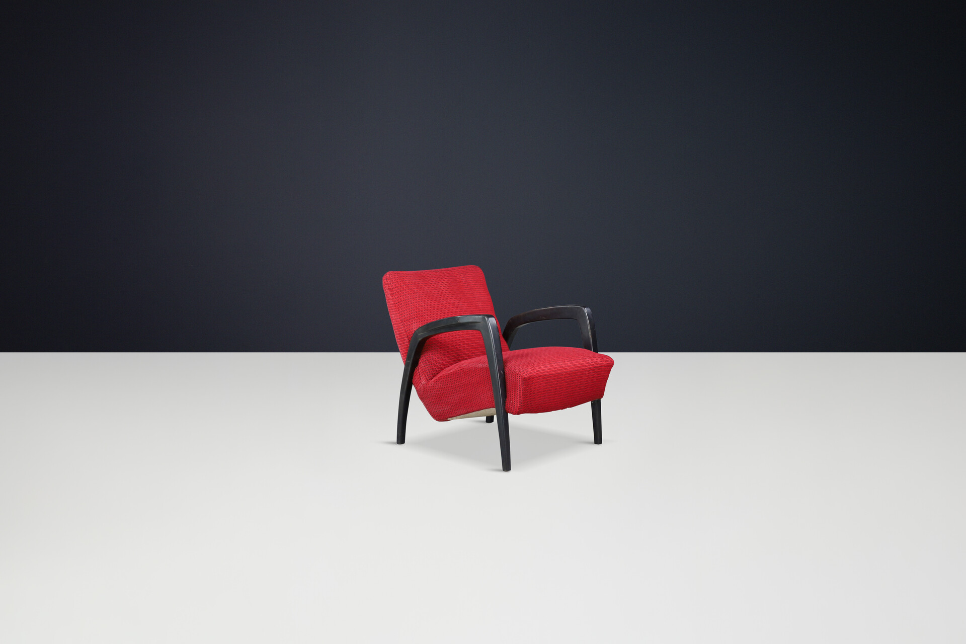 Mid century modern Jan Vanek Easy Chair in Oak Bentwood and upholstery,CZ 1930s Mid-20th century