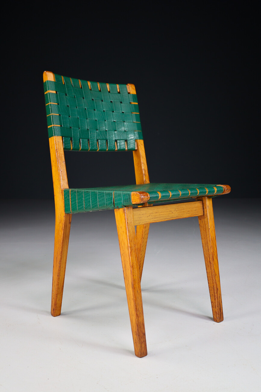 Mid century modern Jens Risom for Knoll 666 Side Chairs in Oak, USA 1950s Mid-20th century