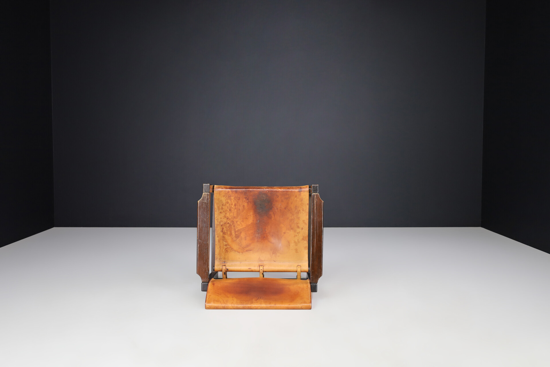 Mid century modern Karin Mobring Cognac Leather Safari Lounge Chairs Ikea, Sweden 1970s Mid-20th century