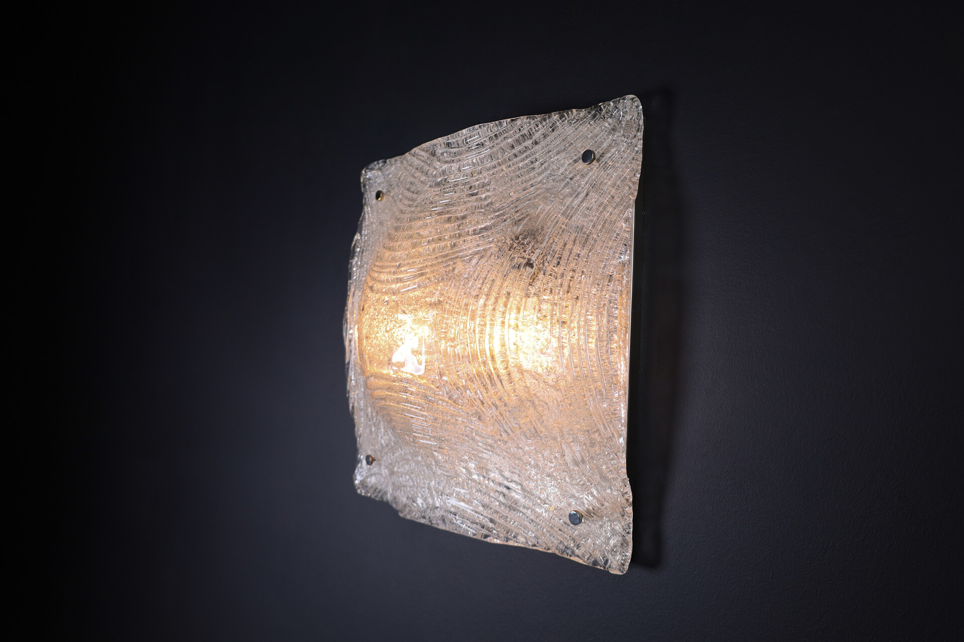 Mid century modern Large Murano Flush Mount / Wall light, Italy 1960s Mid-20th century