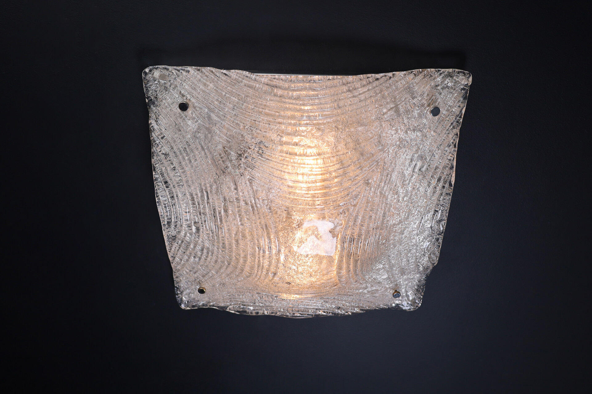 Mid century modern Large Murano Flush Mount / Wall light, Italy 1960s Mid-20th century