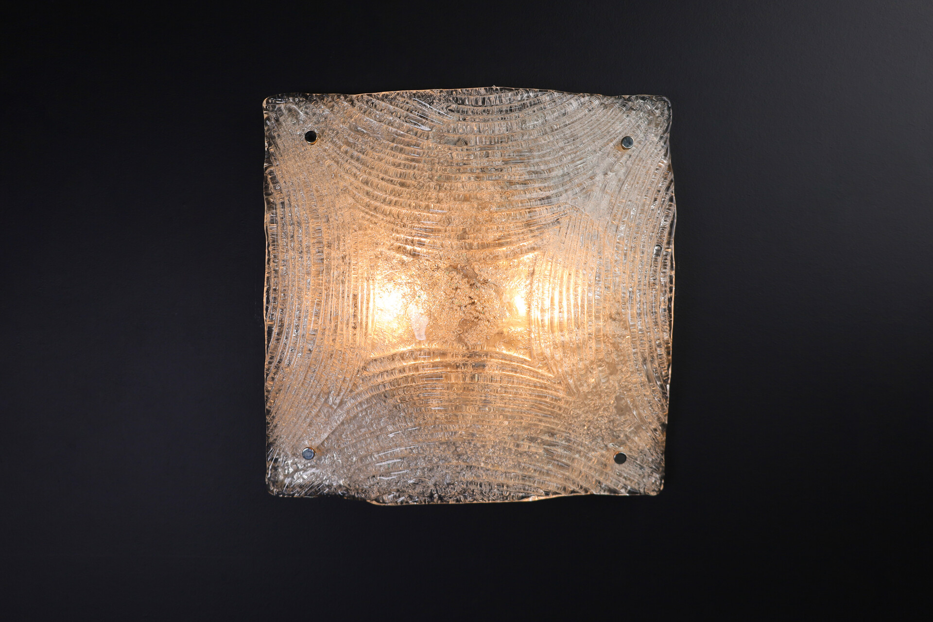 Mid century modern Large Murano Flush Mount / Wall light, Italy 1960s Mid-20th century