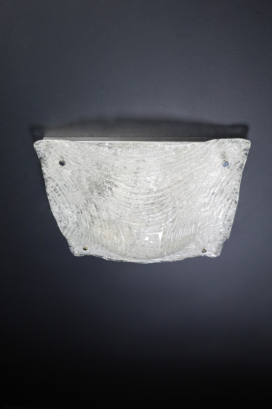 Mid century modern Large Murano Flush Mount / Wall light, Italy 1960s Mid-20th century