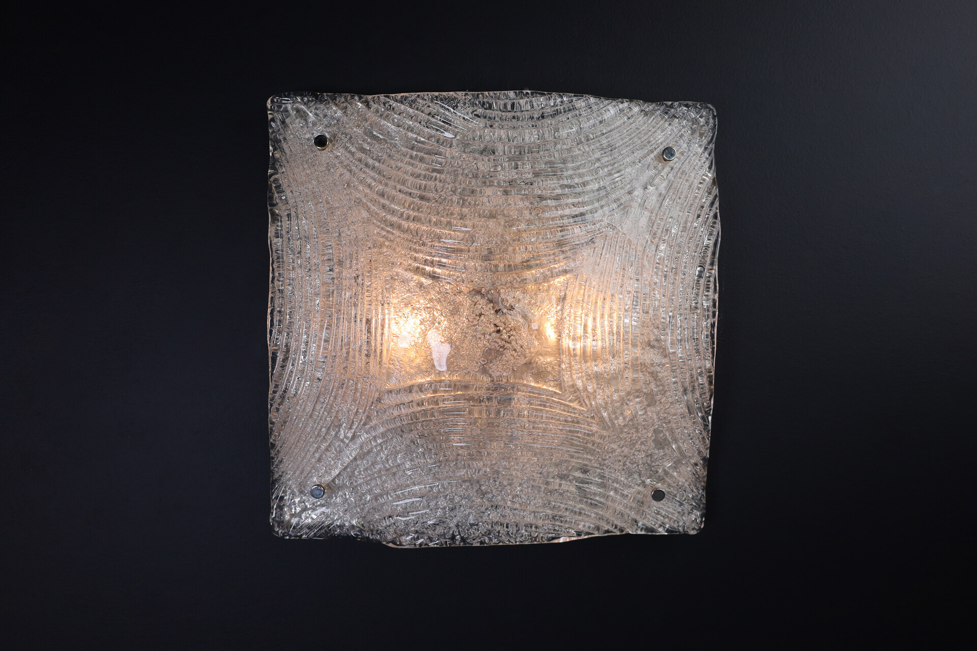 Mid century modern Large Murano Flush Mount / Wall light, Italy 1960s Mid-20th century