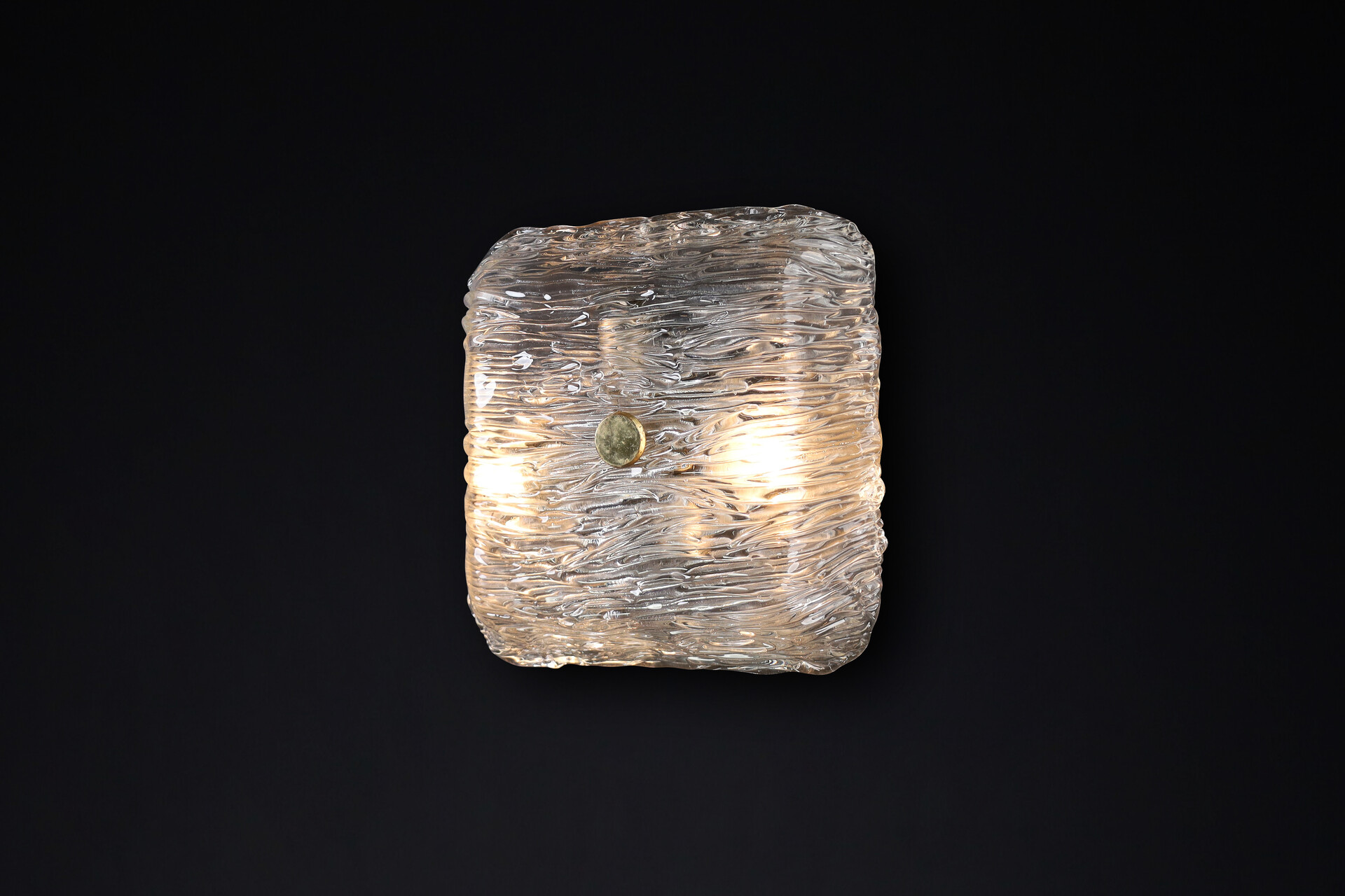 Mid century modern Large Venini Murano Flush Mount Wall lights from the Bambù series, Italy 1950 Mid-20th century