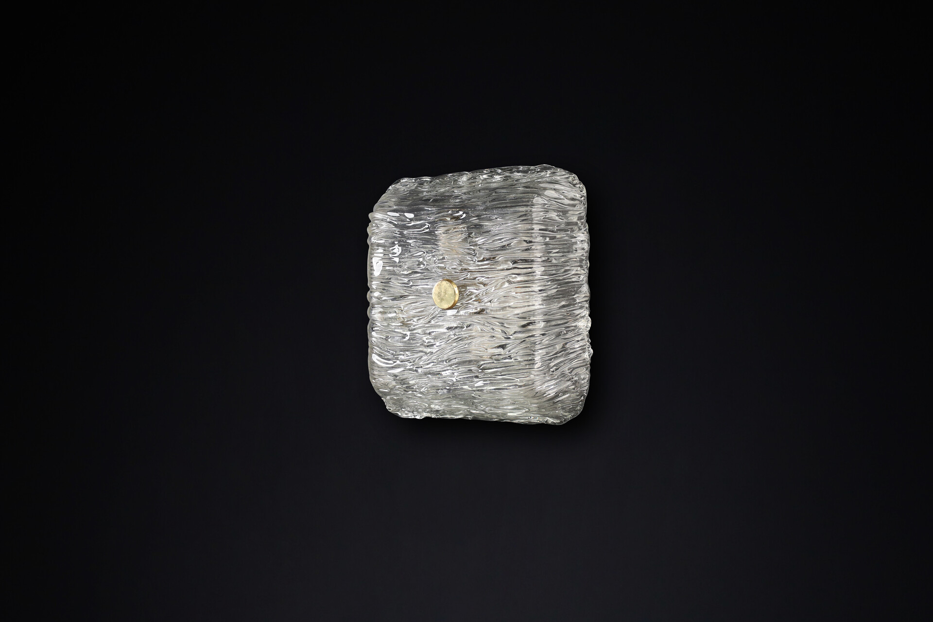 Mid century modern Large Venini Murano Flush Mount Wall lights from the Bambù series, Italy 1950 Mid-20th century