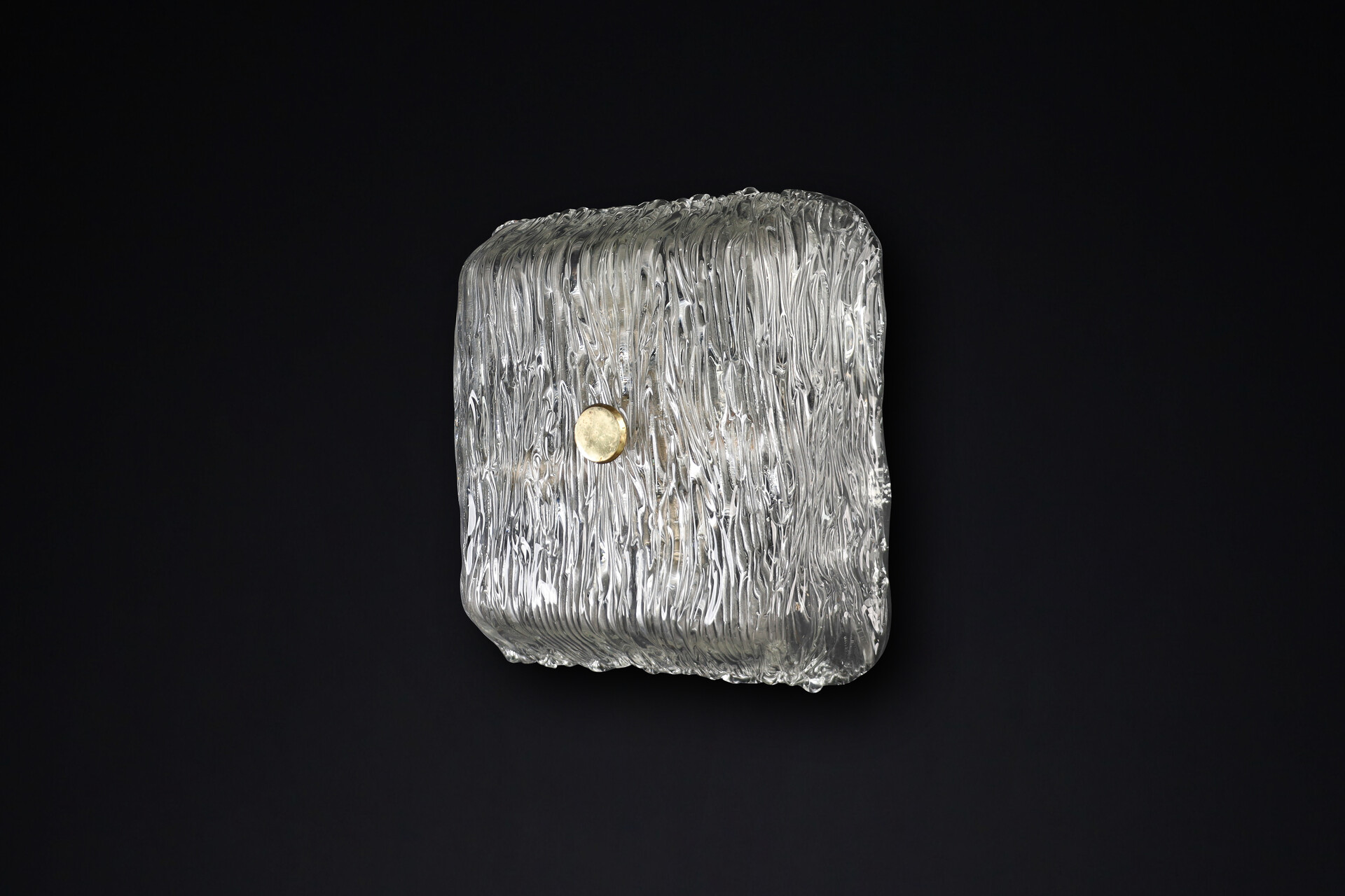 Mid century modern Large Venini Murano Flush Mount Wall lights from the Bambù series, Italy 1950 Mid-20th century