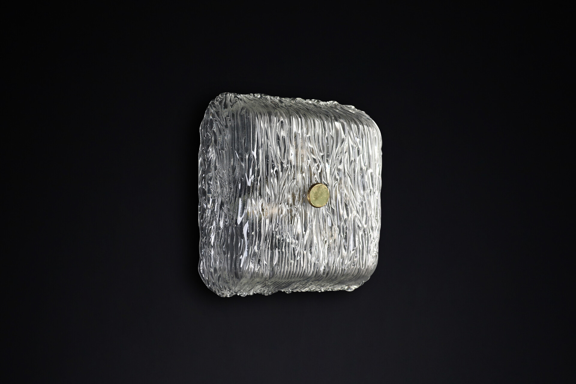 Mid century modern Large Venini Murano Flush Mount Wall lights from the Bambù series, Italy 1950 Mid-20th century