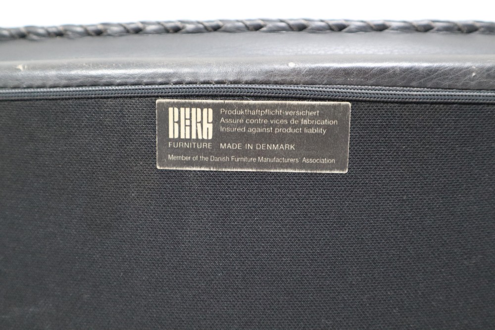 Mid century modern Leather 1970s Danish Leather and Teak Reclining Armchair and Ottomann 