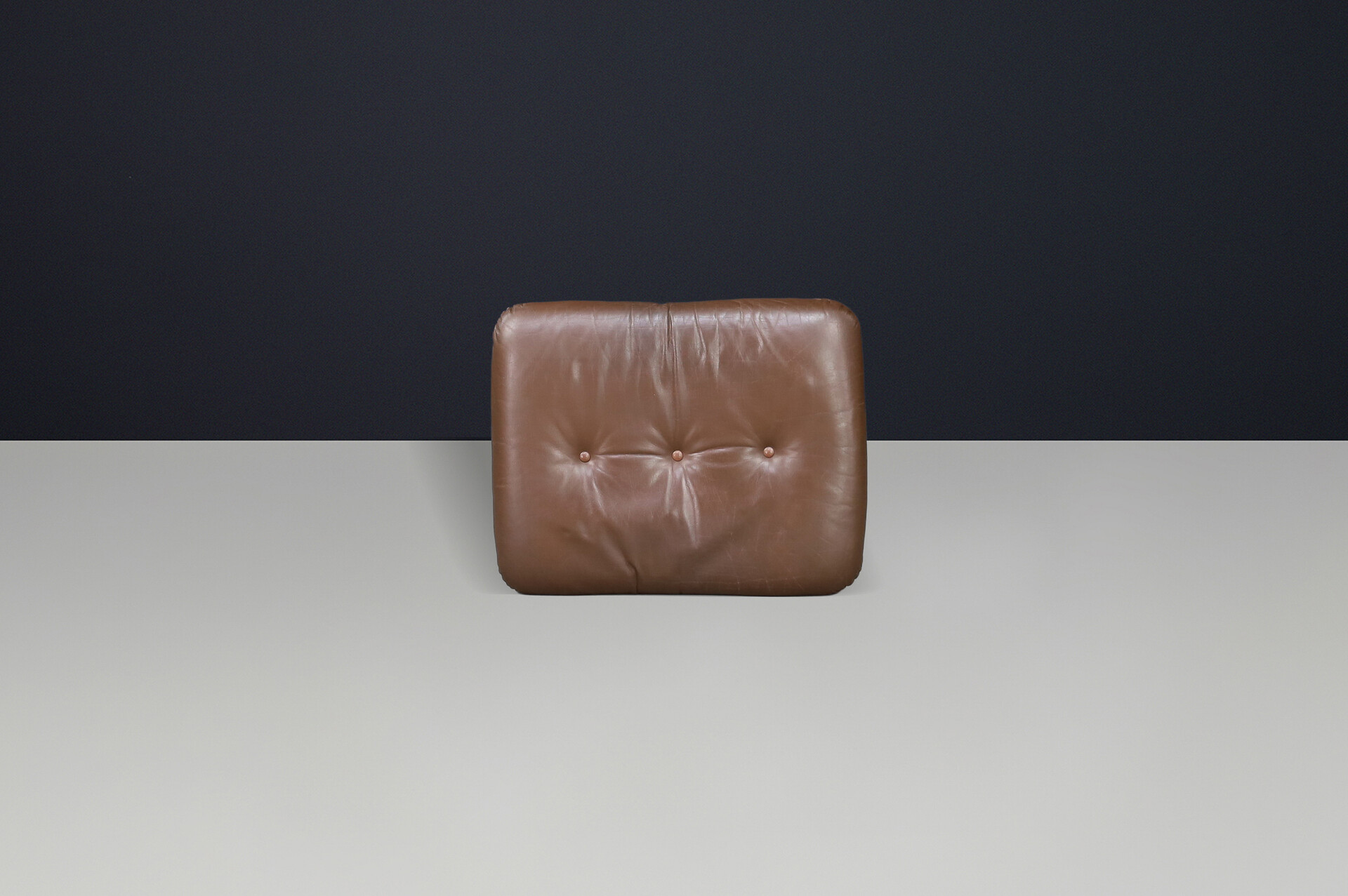 Mid century modern Leather and steal Stool / ottoman by De Sede Switzerland 1970s Late-20th century