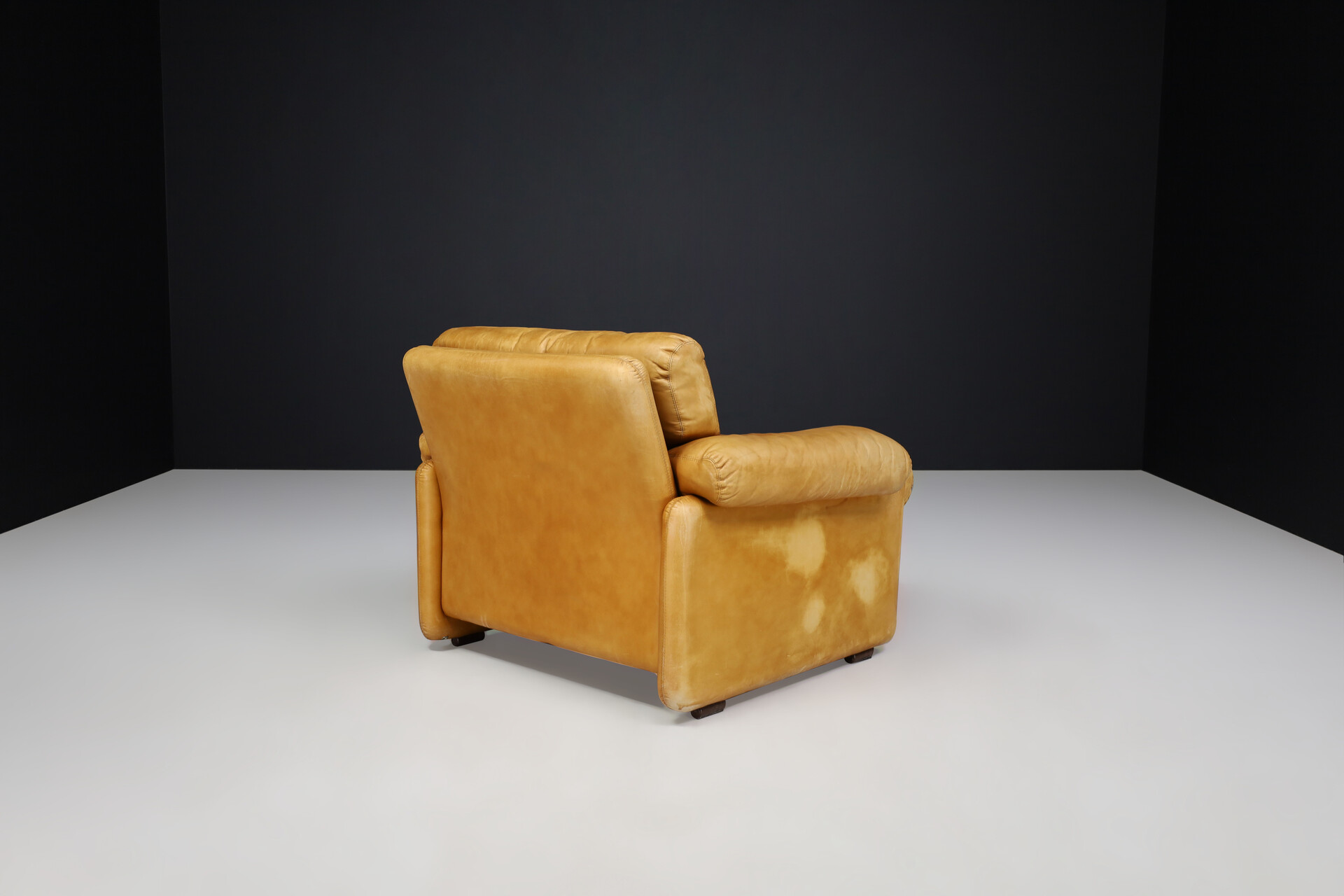 Mid century modern Leather Coronado Lounge chair By Afra & Tobia Scarpa For B&B Italia 1972 Mid-20th century