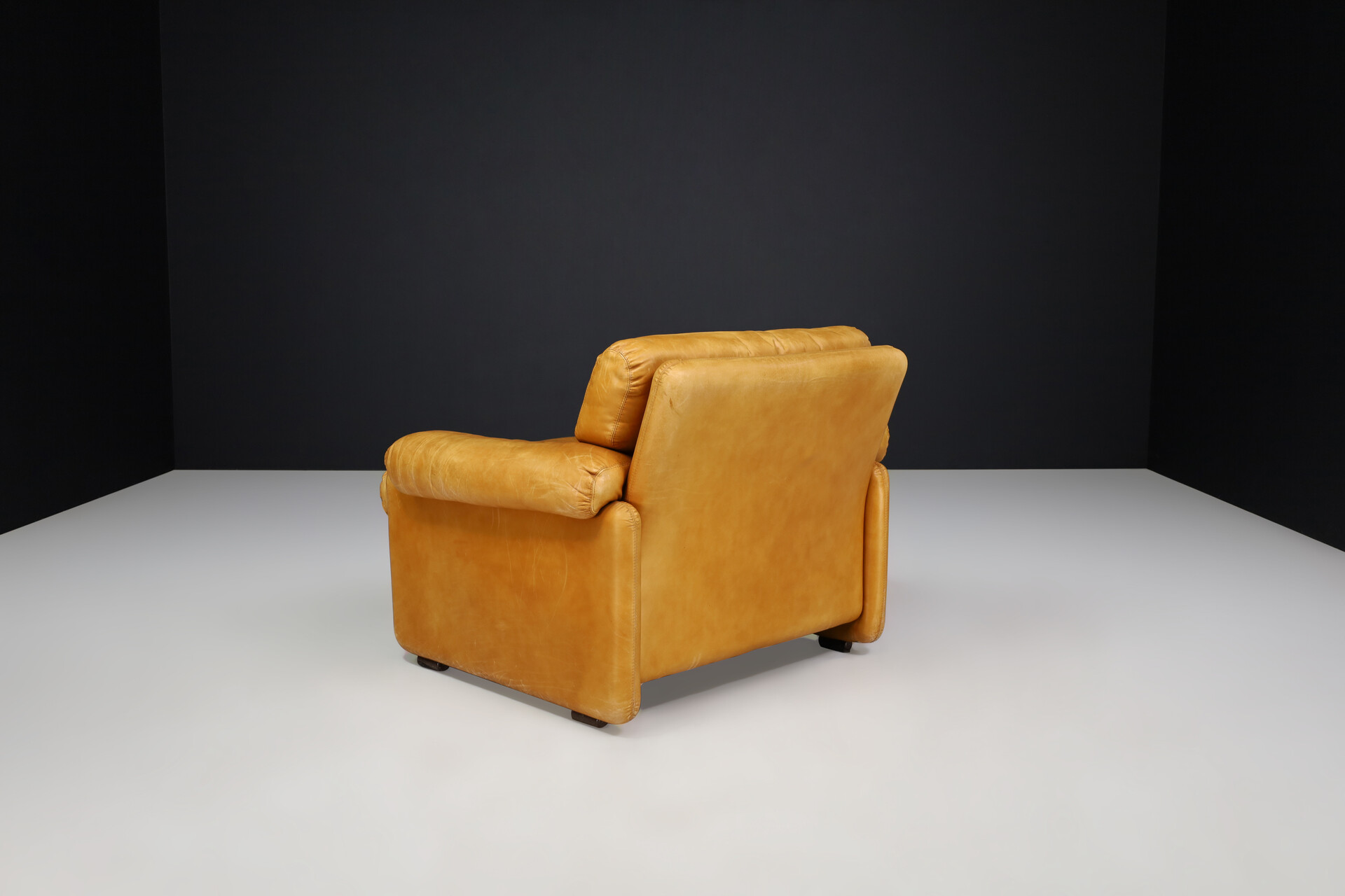 Mid century modern Leather Coronado Lounge chair By Afra & Tobia Scarpa For B&B Italia 1972 Mid-20th century