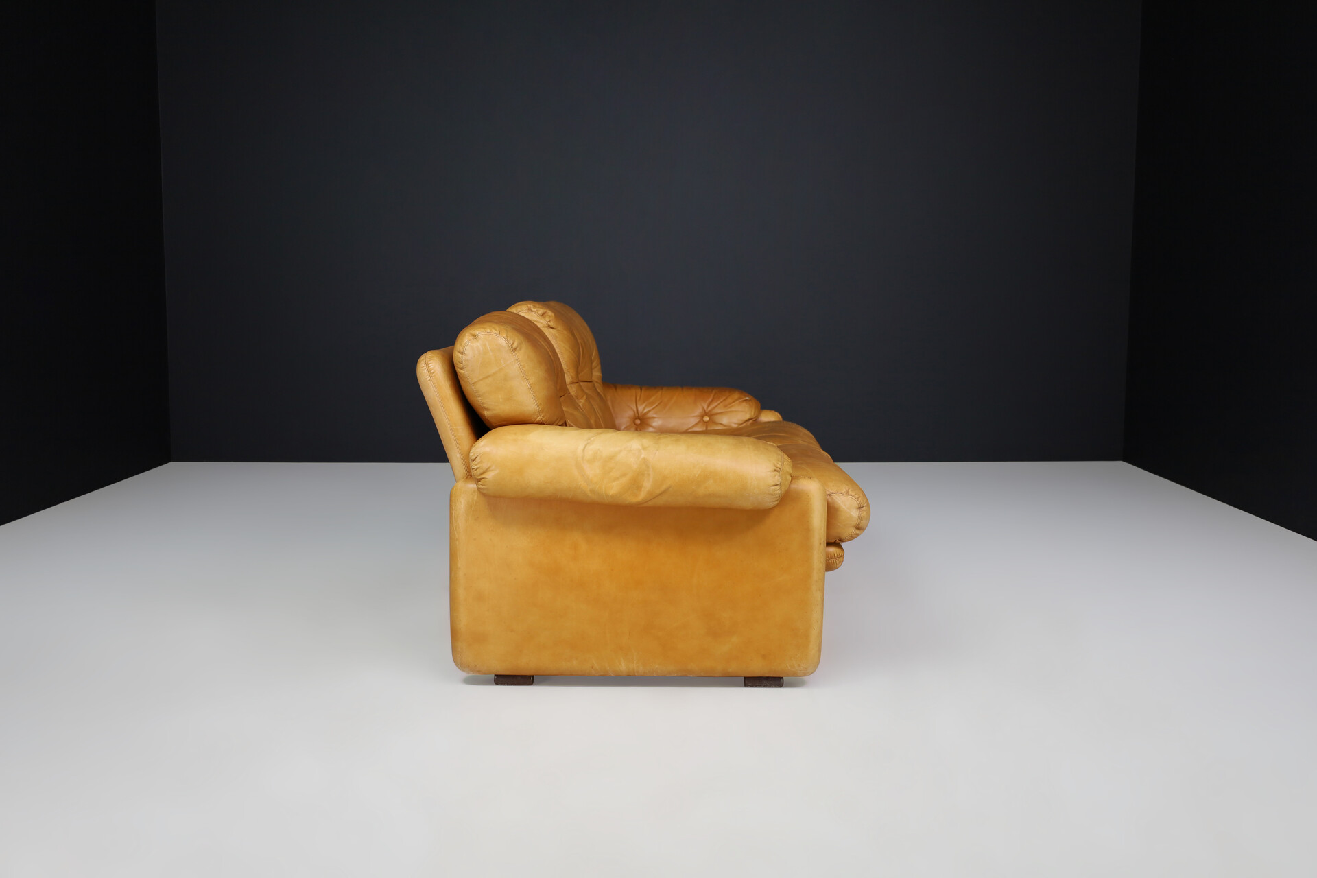 Mid century modern Leather Coronado Lounge Sofa By Afra & Tobia Scarpa For B&B Italia 1972 Mid-20th century