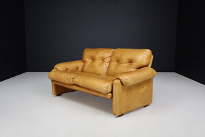 Mid century modern Leather Coronado Lounge Sofa By Afra & Tobia Scarpa For B&B Italia 1972 Mid-20th century