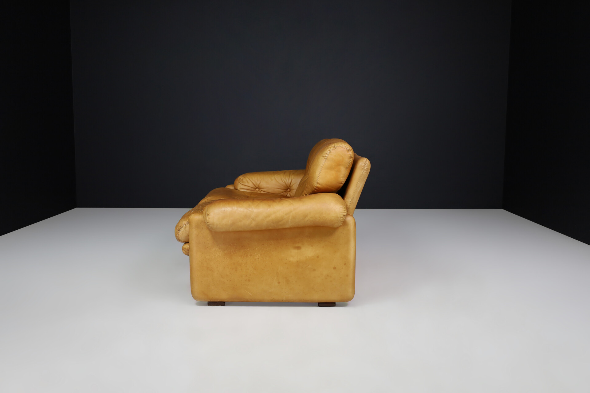 Mid century modern Leather Coronado Lounge Sofa By Afra & Tobia Scarpa For B&B Italia 1972 Mid-20th century