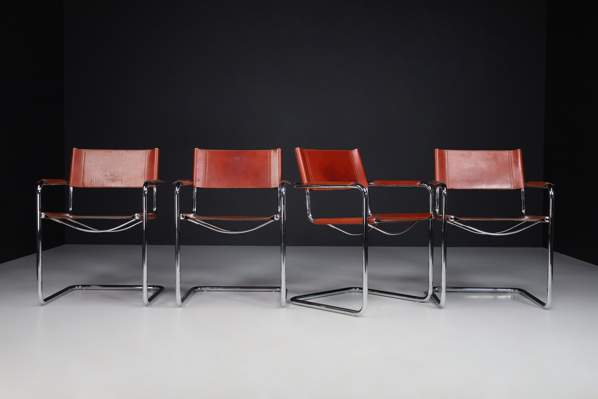 Mid century modern Leather MG5 Cantilever Bauhaus Chair by Matteo Grassi, Italy 1960s Mid-20th century