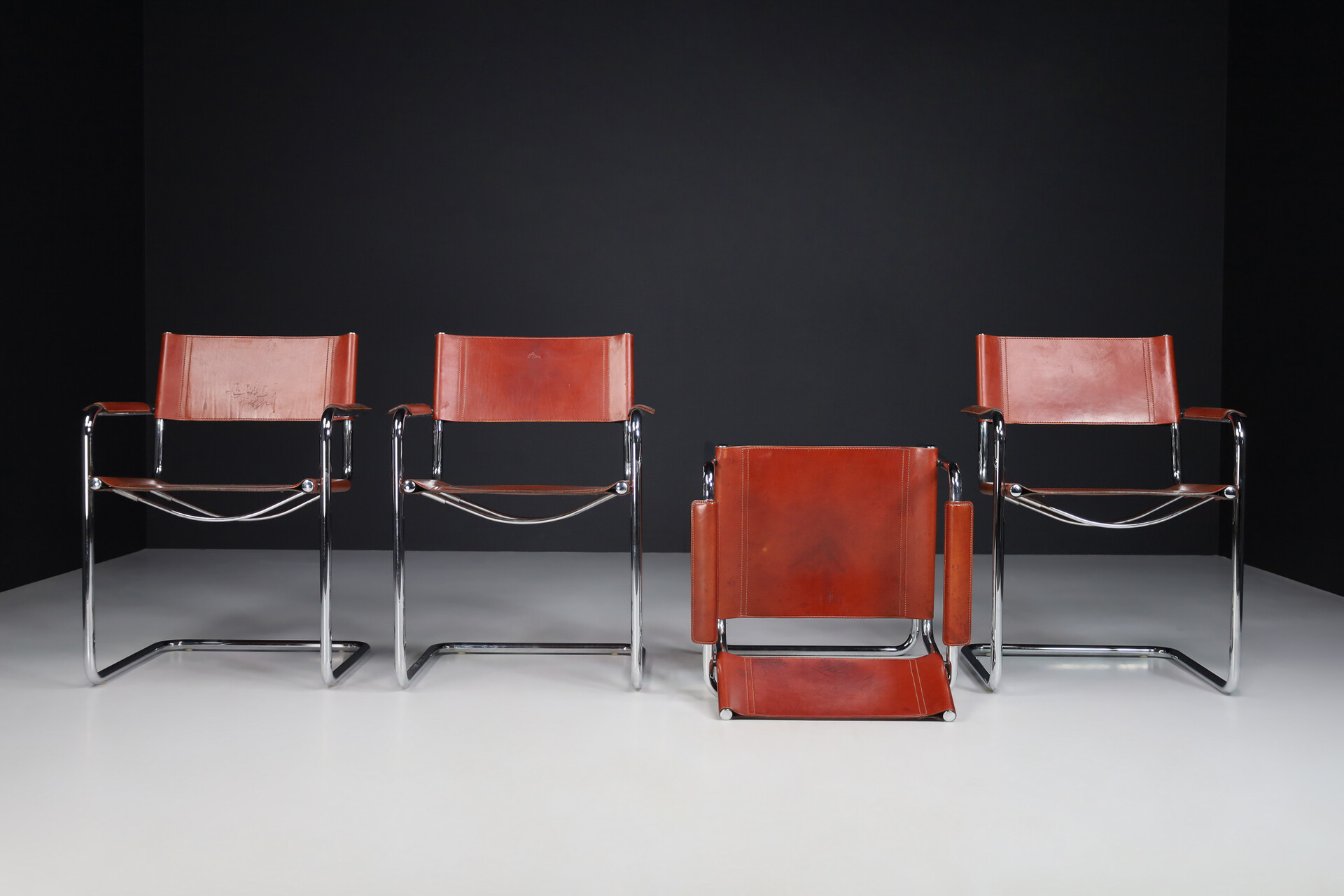 Mid century modern Leather MG5 Cantilever Bauhaus Chair by Matteo Grassi, Italy 1960s Mid-20th century