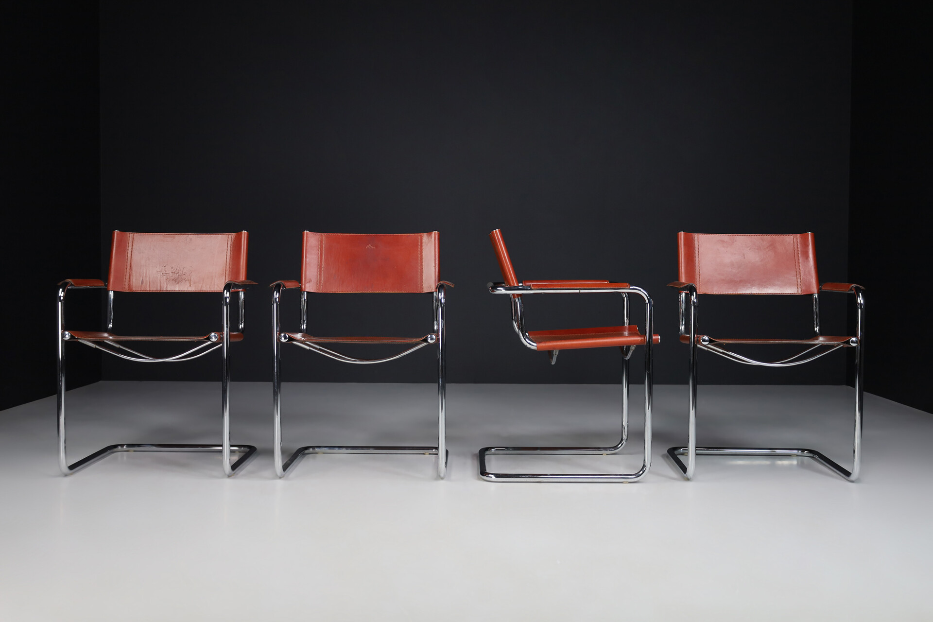 Mid century modern Leather MG5 Cantilever Bauhaus Chair by Matteo Grassi, Italy 1960s Mid-20th century