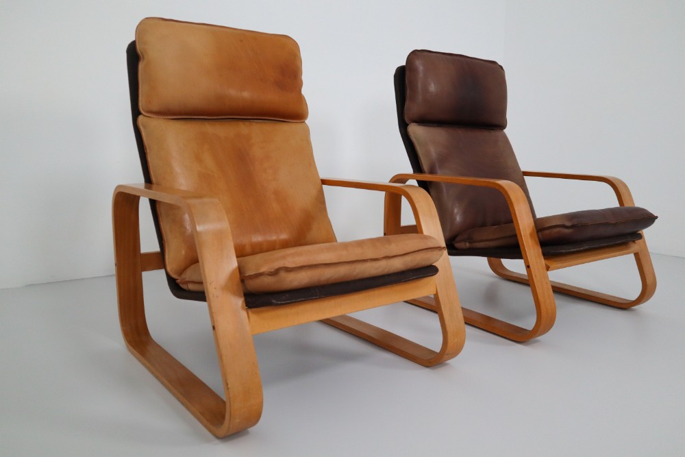 Leather bentwood store chair