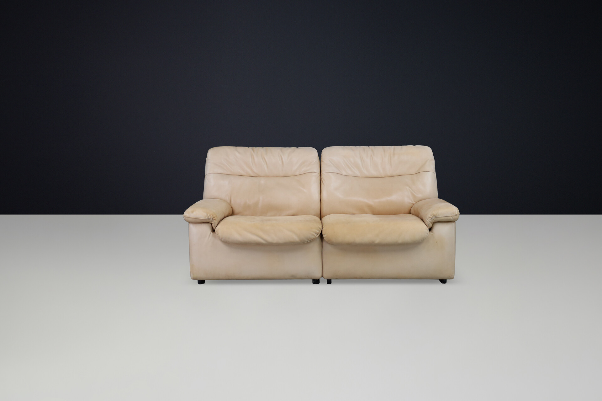 Mid century modern Leather Two - Seater De Sede Ds 63, Switzerland 1970s Late-20th century