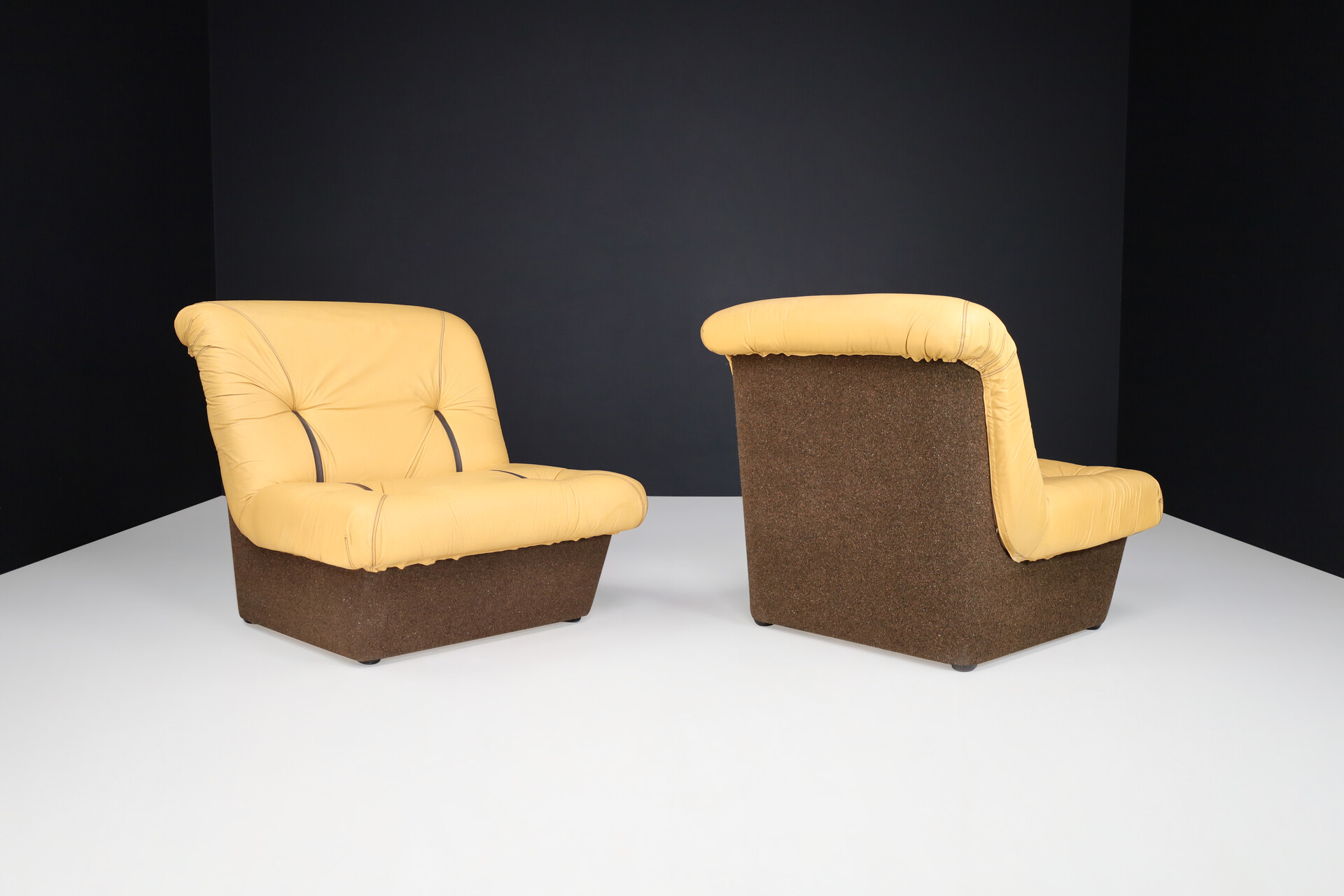 Mid century modern Lev & Lev Lounge Chairs or Sectional Sofa, Italy 1970s Late-20th century