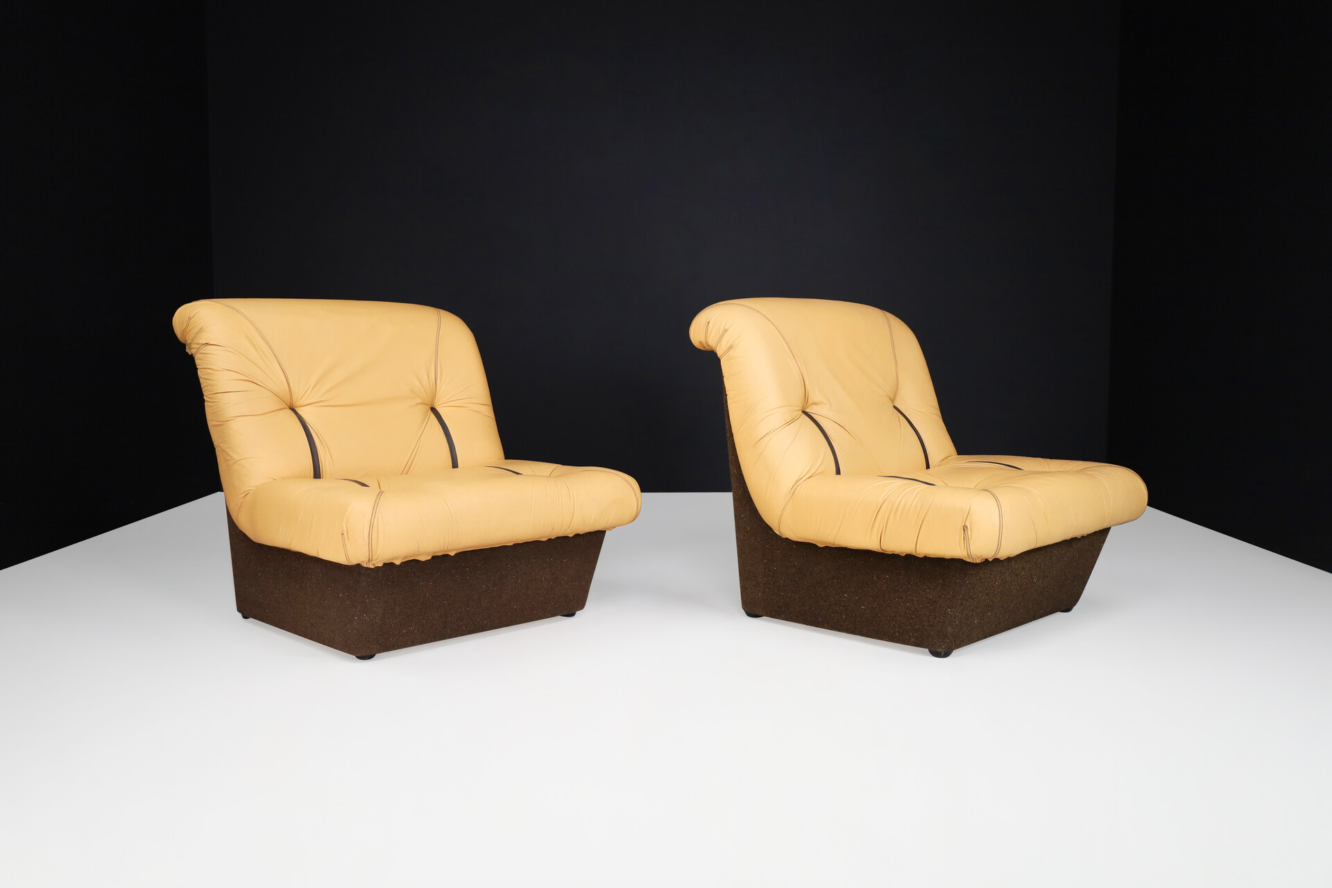 Mid century modern Lev & Lev Lounge Chairs or Sectional Sofa, Italy 1970s Late-20th century